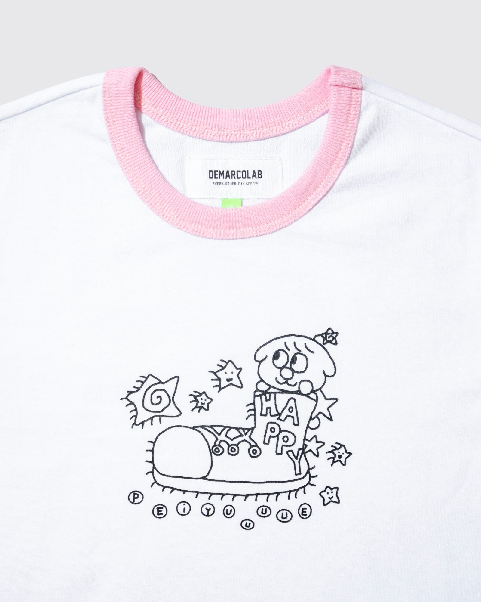 Demarcolab｜Happy Mini Ringer Tee ''White''