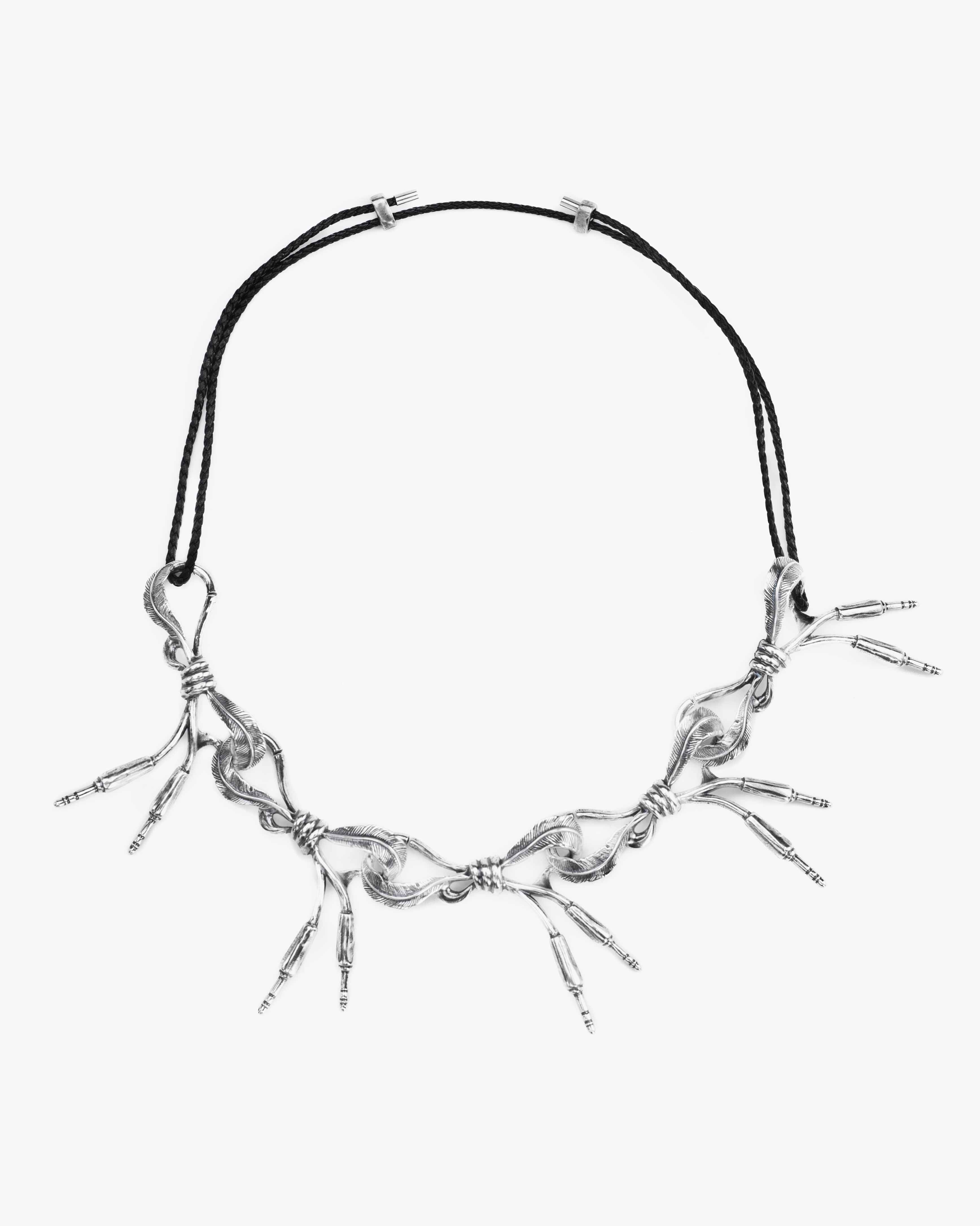 RECOVERY 完形羽線皮編項鍊 古銀色