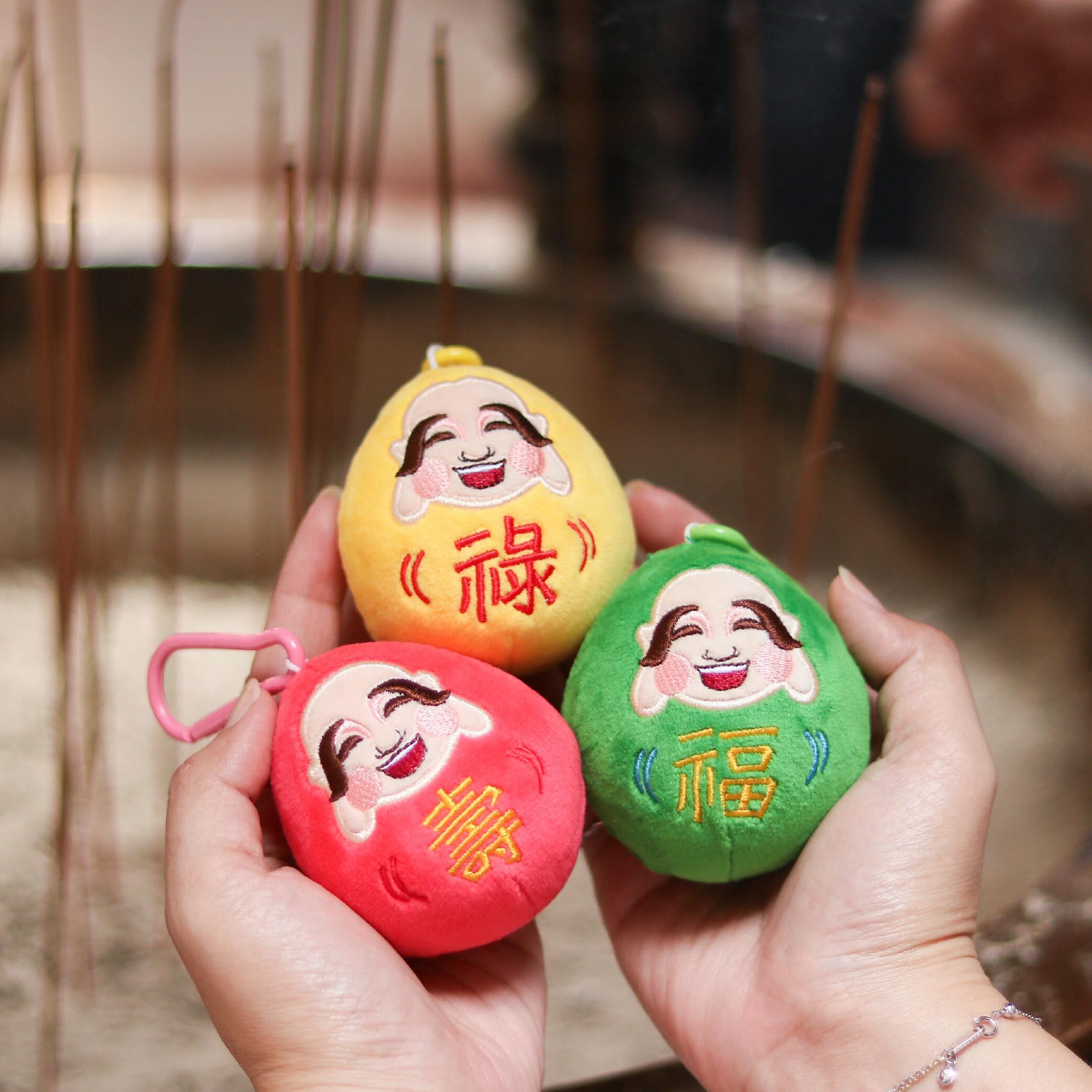 彌勒不倒翁娃娃-福、祿、壽吊飾【鎮瀾宮】過爐加持、彌勒祖師、彌勒佛、福祿壽