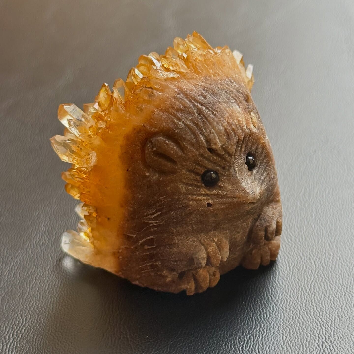 [原石] 黃水晶簇 刺蝟