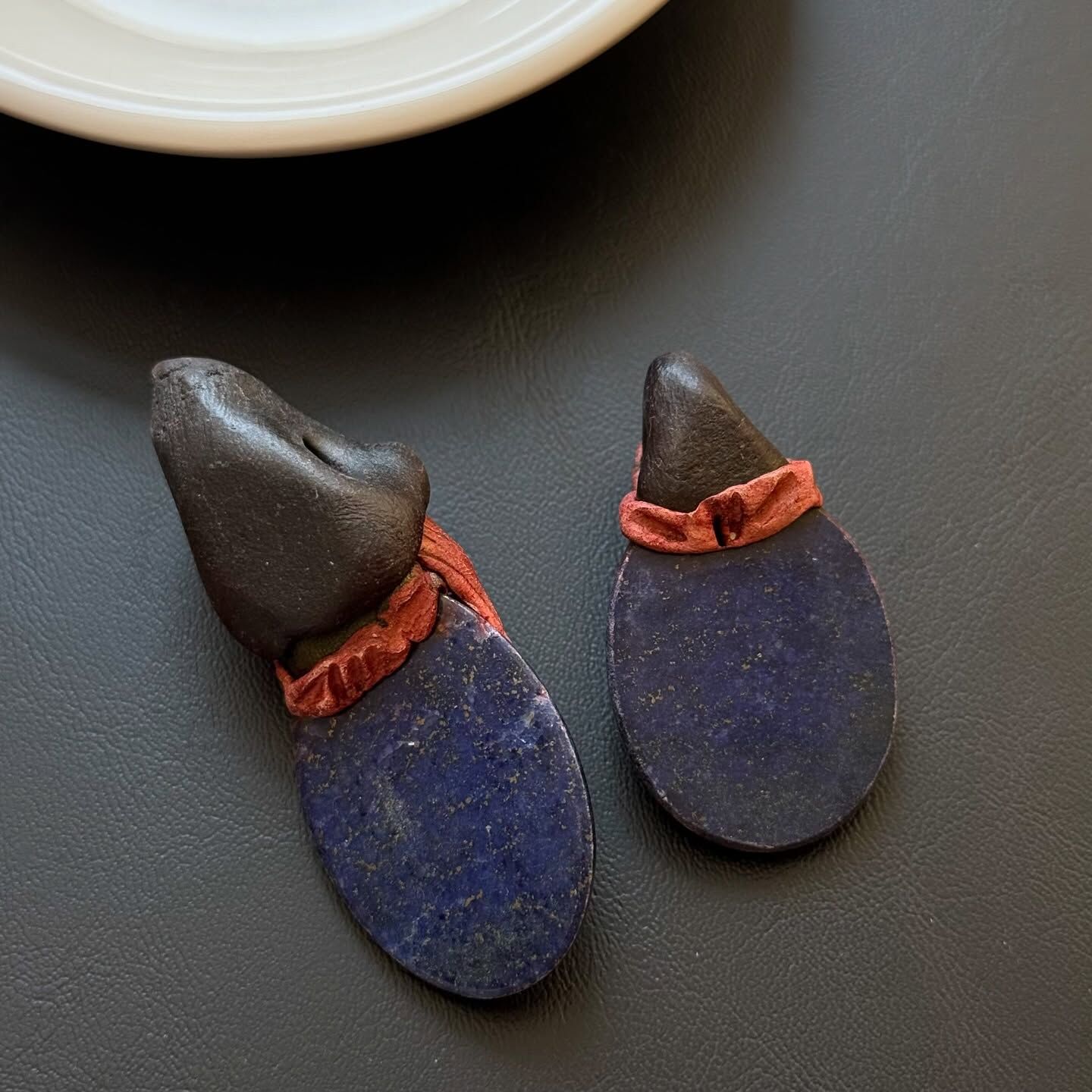 [原石] 青金石 項鍊吊墜 軟陶製