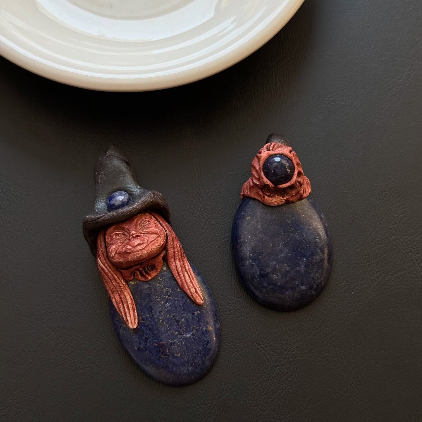 [原石] 青金石 項鍊吊墜 軟陶製