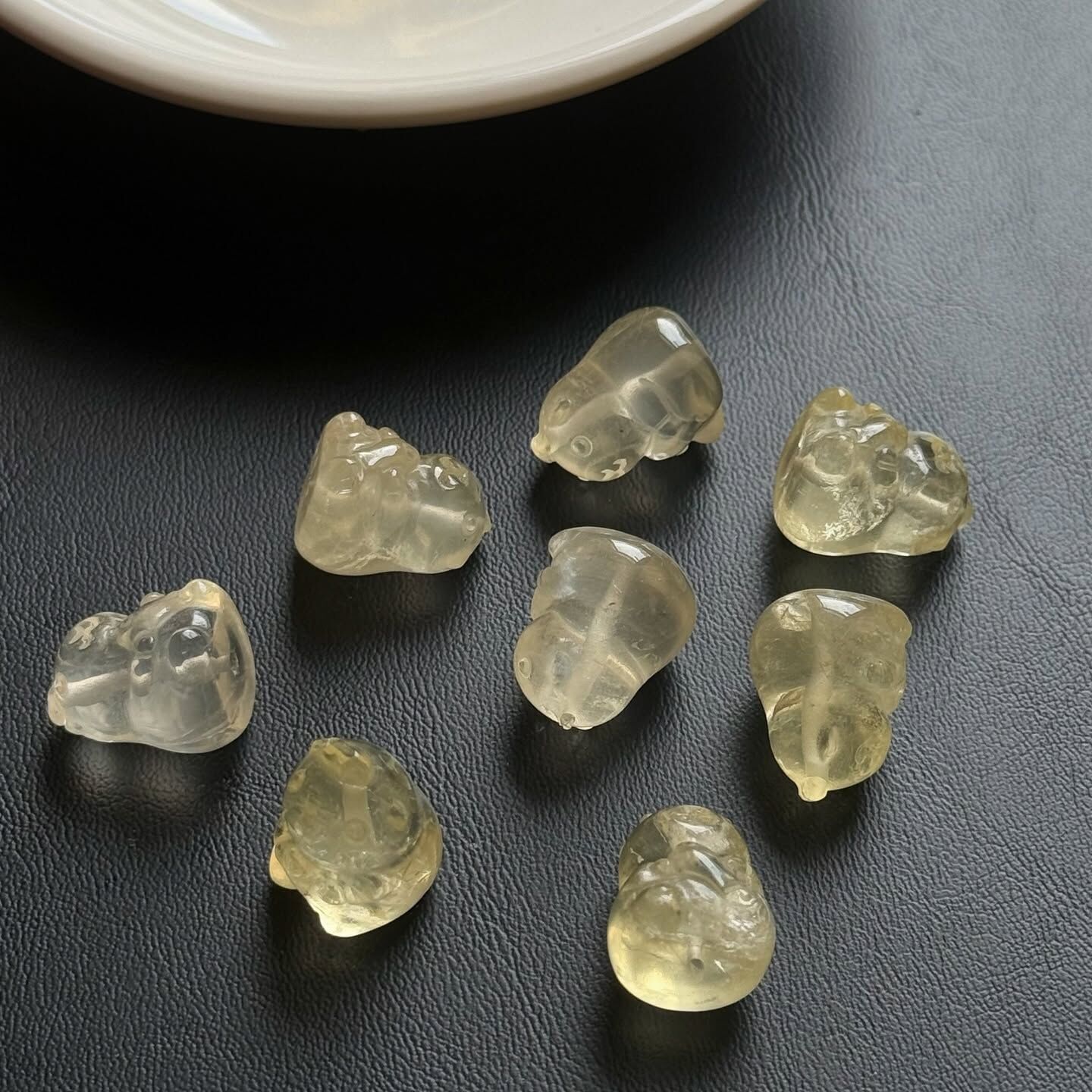 [原石] 檸檬黃水晶 卡比巴拉 水豚 通孔 水晶串珠材料