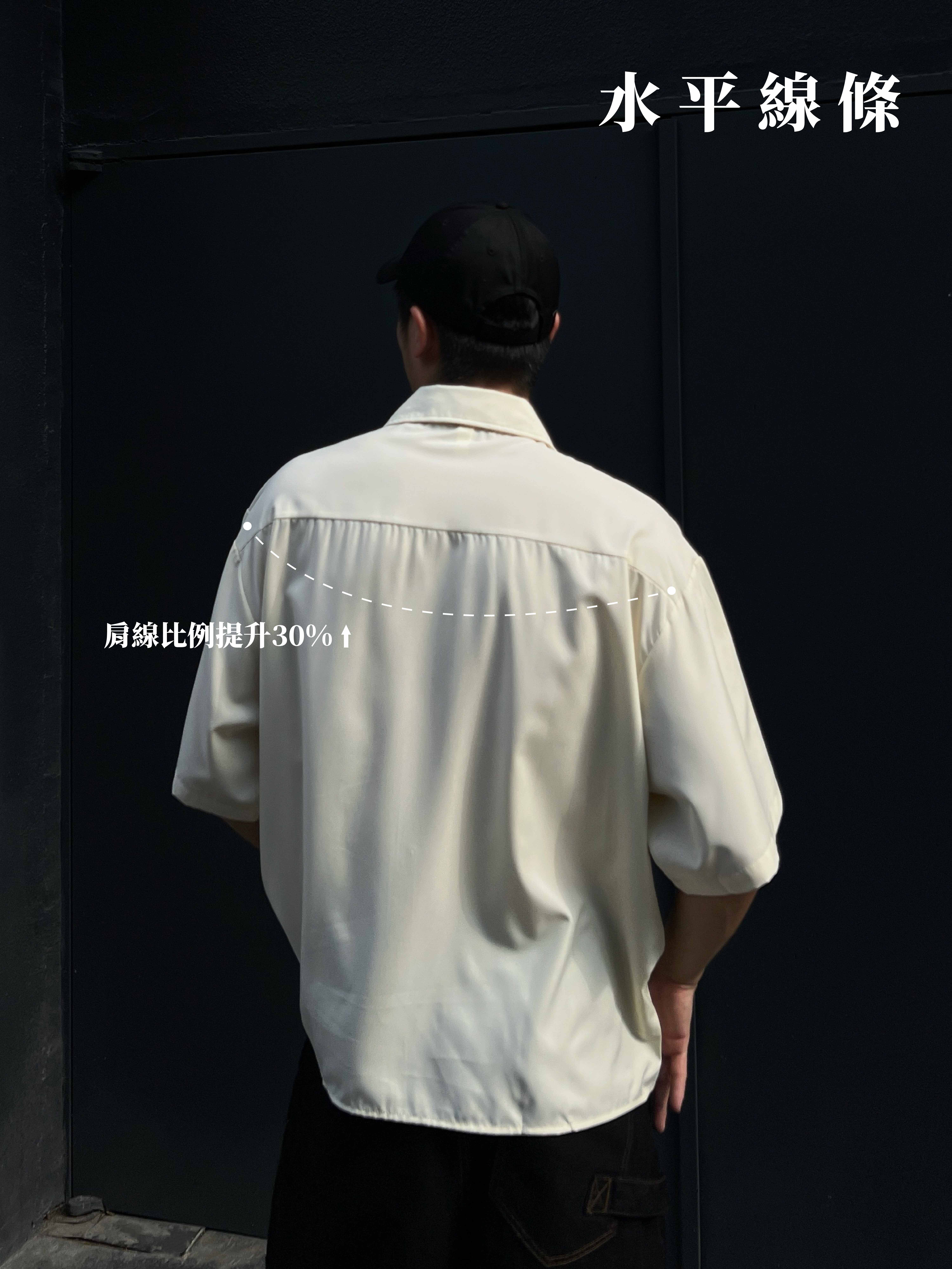 [1atm] 線性-寬肩短襯衫