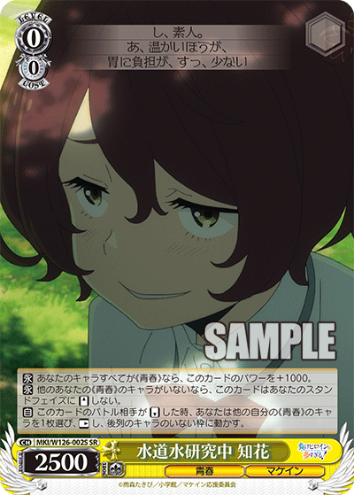 【MKI/W126-002S SR】水道水研究中 知花