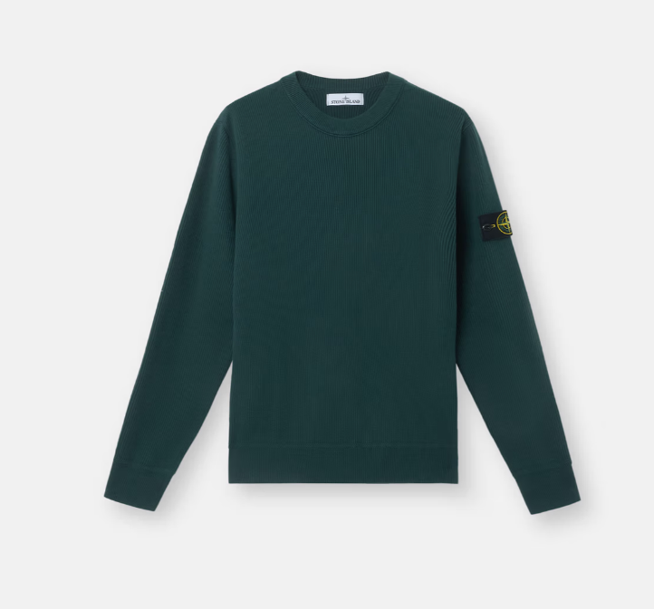 STONE ISLAND 羔羊毛 縫線細節圓領毛衣   JUN25