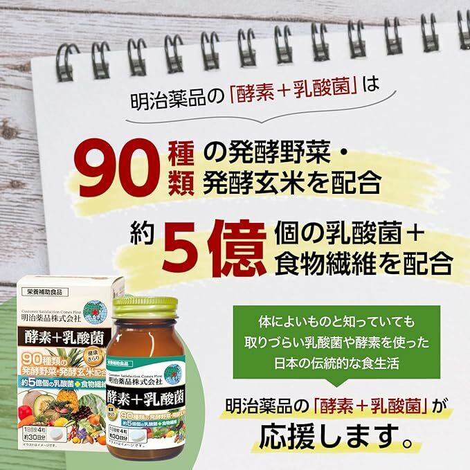 酵素乳酸菌 120粒【正品】 日本製造-明治製藥  植物果蔬益生菌 調節腸道