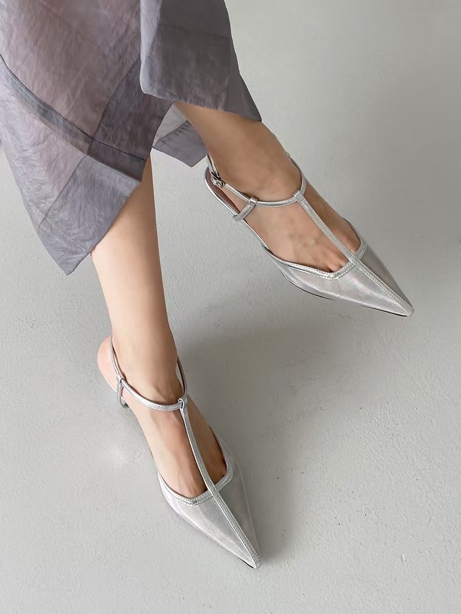 鏤空透視剪頭跟鞋（4cm)