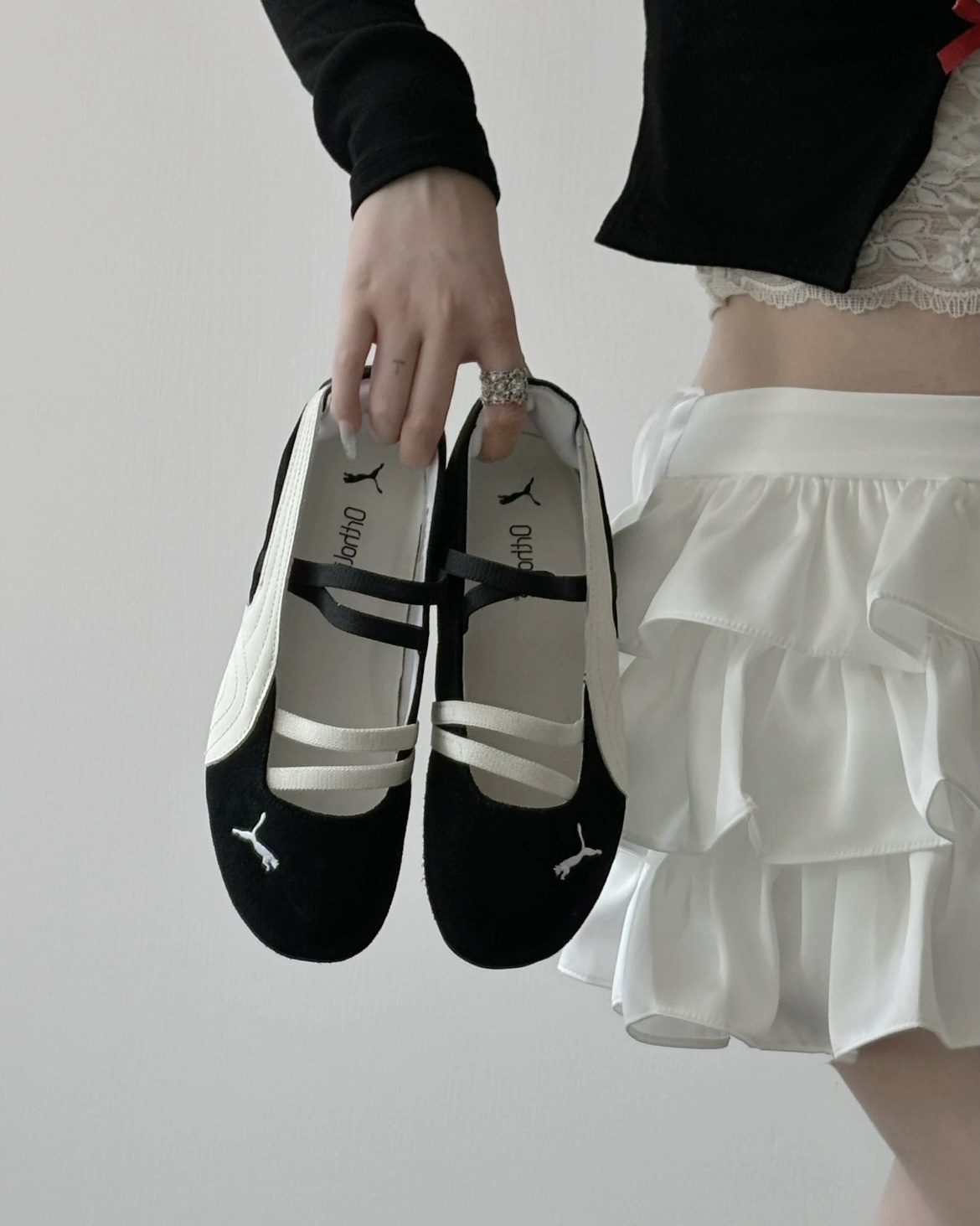 <絕美芭蕾舞鞋!!>Puma Speedcat Ballet 賽車鞋 芭蕾舞鞋 黑白