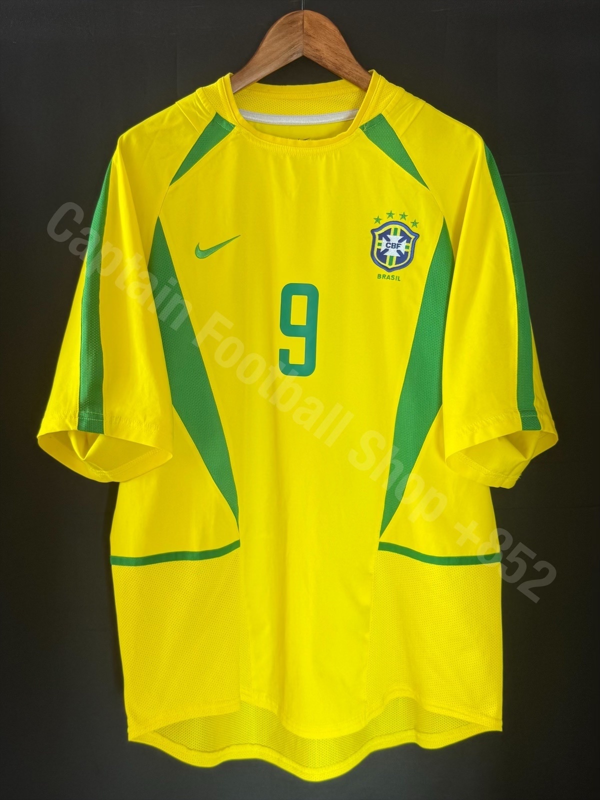 Brazil 2002 FIFA World Cup Nike Home Shirt #9 RONALDO