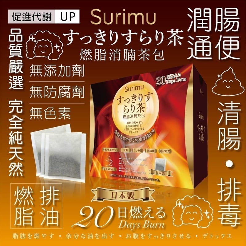 日本 Surimu 纖樂堂 燃脂消腩茶包