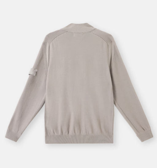 STONE ISLAND 棉質羊絨針織雙向拉鍊寬鬆開襟衫   JUN25