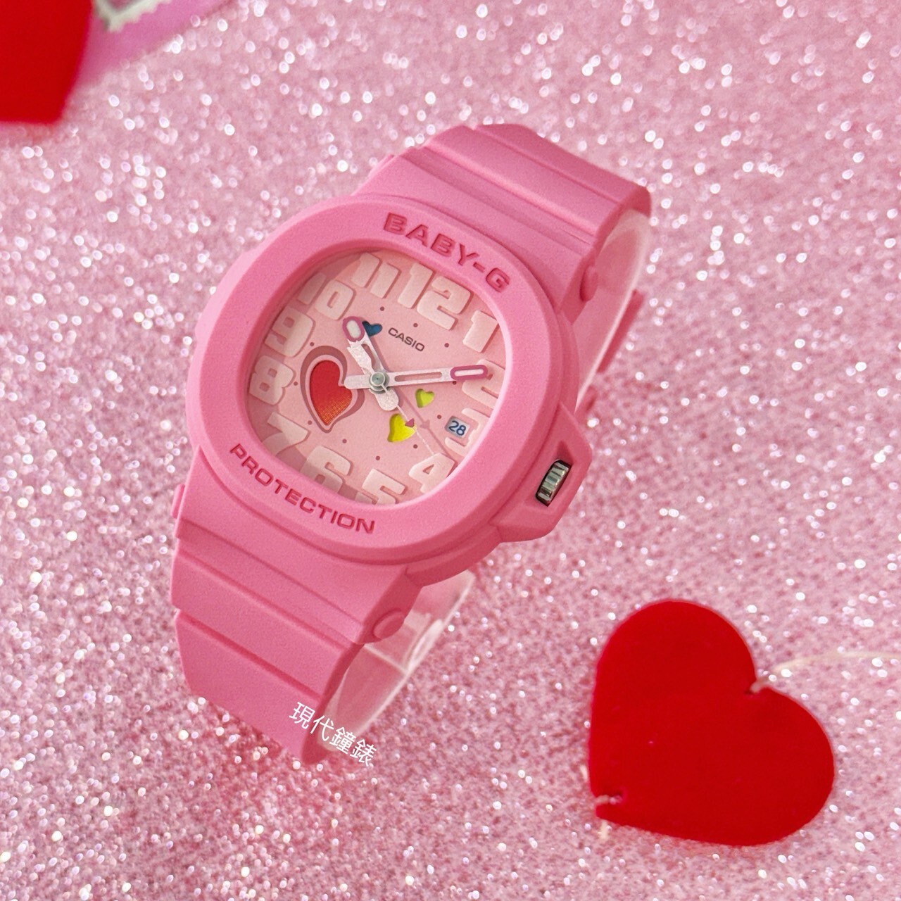 【Baby-G】俏皮愛心繽紛色彩手錶BGA-10-4A 42.1mm 現代鐘錶