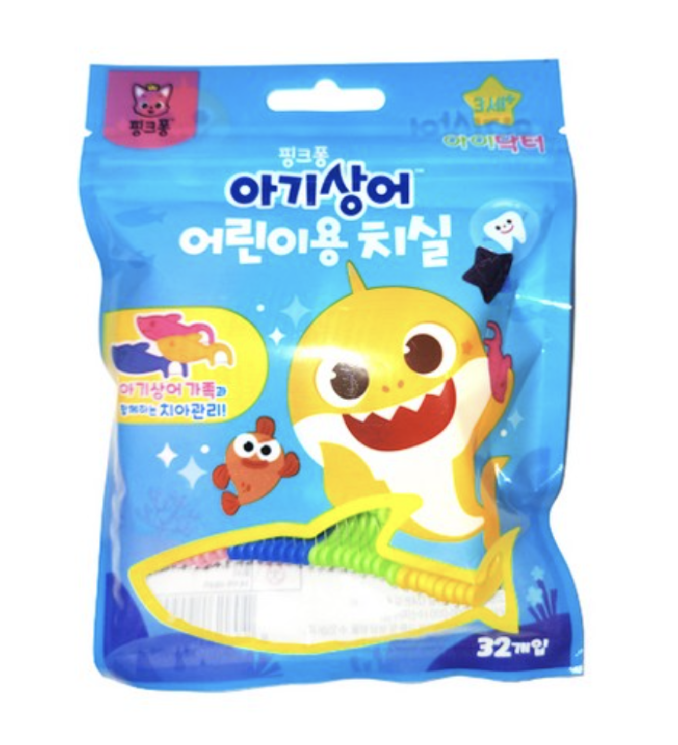 Baby Shark 造型嬰幼兒牙線棒 32入