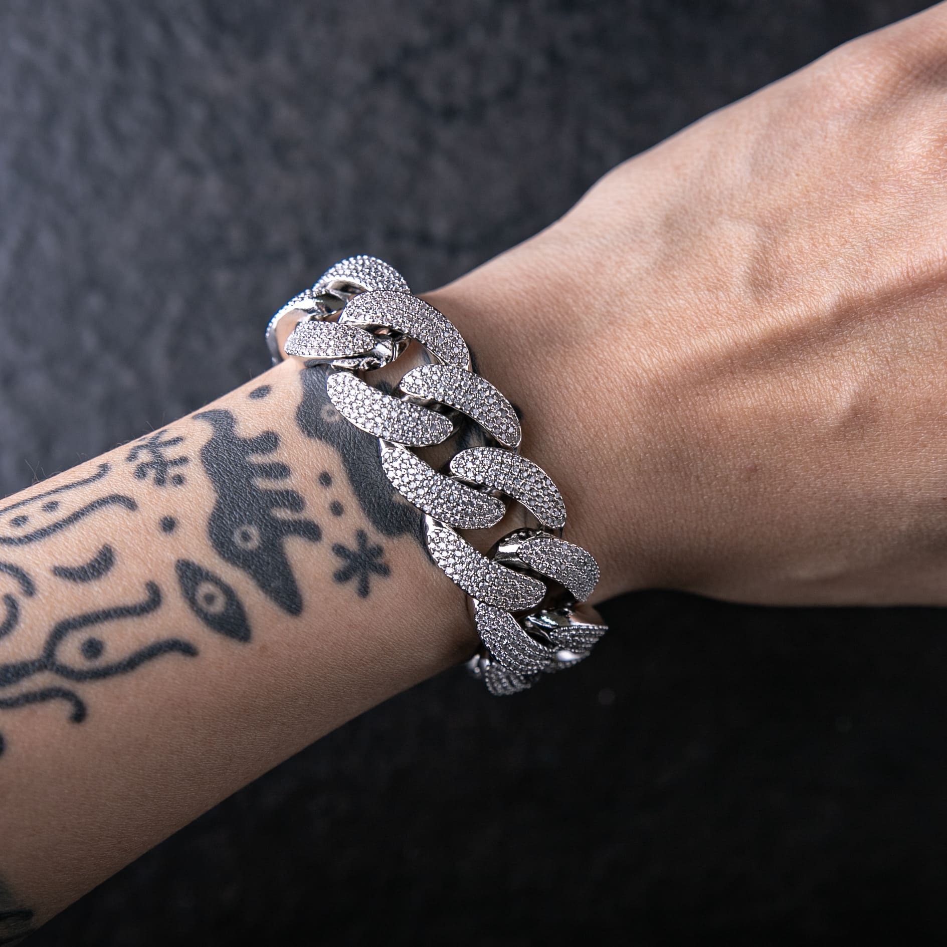 20mm滿鑲四排鑽邁阿密古巴手鍊