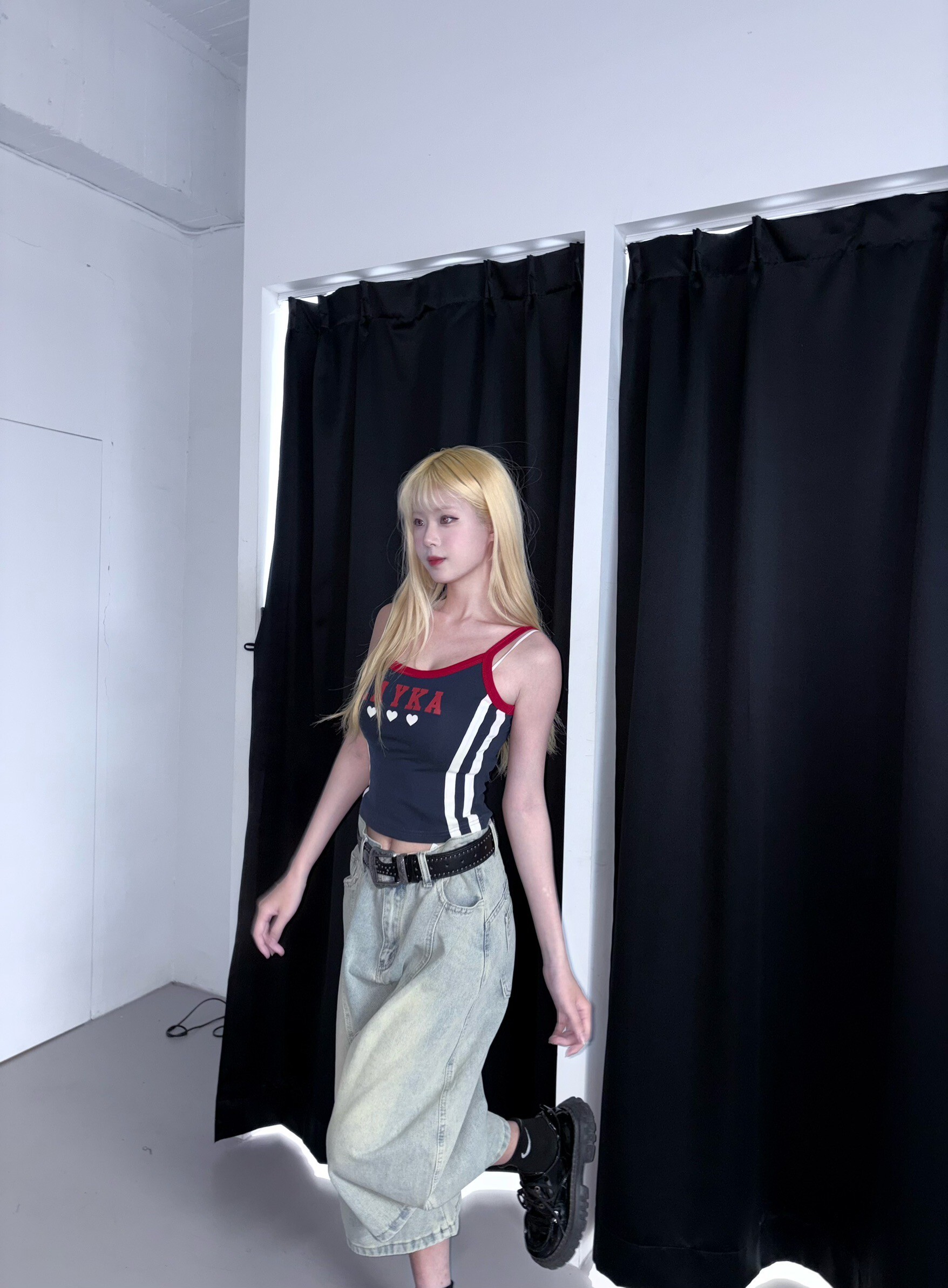 (GOAL) 美式條紋愛心吊帶背心 TX187