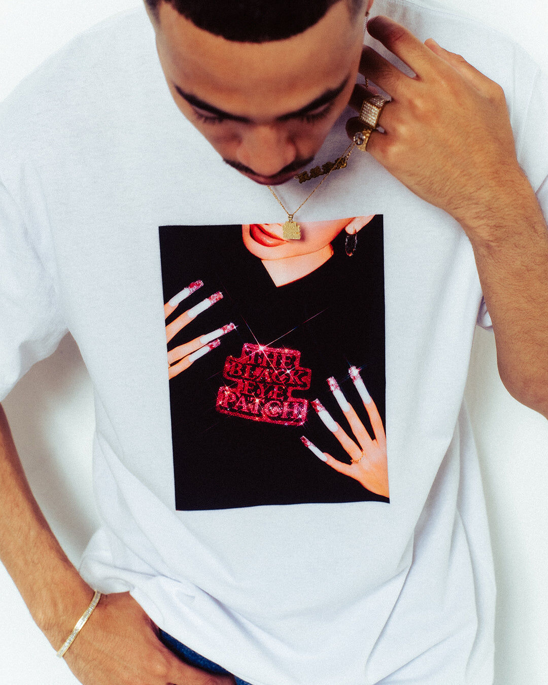 Black Eye Patch♡ FRONT ROW GEM PHOTO TEE BLACK EYE PATCH FRONT ROW GEM PHOTO TEE