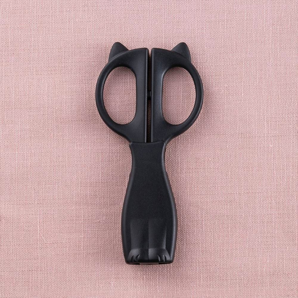 JP 迷你貓貓造型薄刃修眉剪刀 黑色 9881