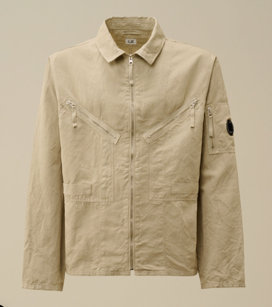 C.P. Company  Cotton/Linen Full Zip Overshirt   JUN25