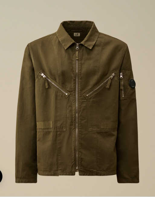 C.P. Company  Cotton/Linen Full Zip Overshirt   JUN25
