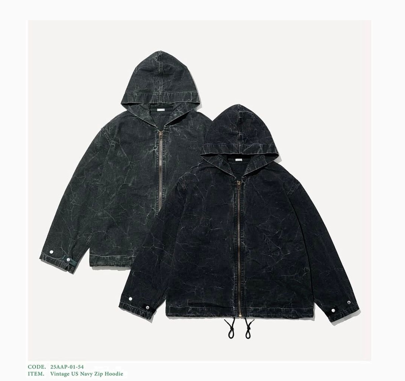 A.PRESSE 2025 S/S VINTAGE US ZIP HOODIE (25AAP-01-54) - PRE ORDER ITEM (預訂中)