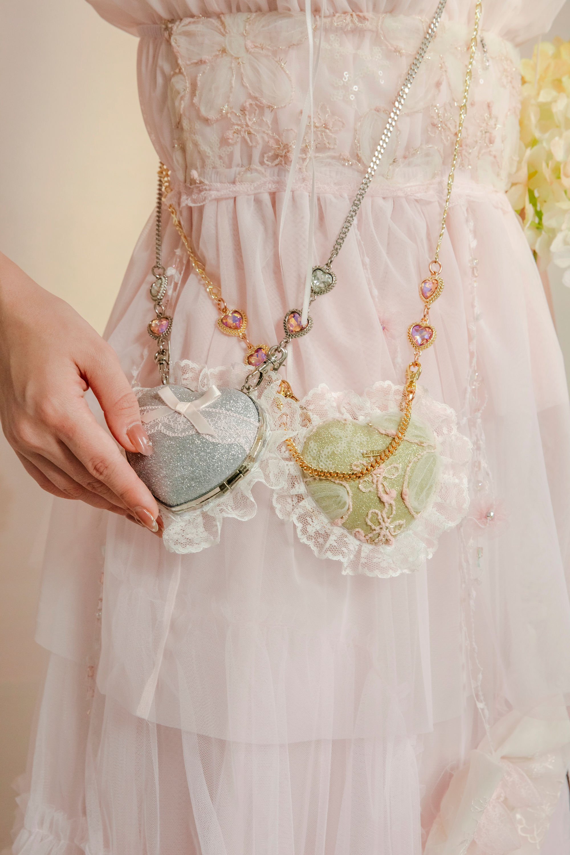 Sweetheart Stitch Mini Box Crossbody Purse with Detachable Chain