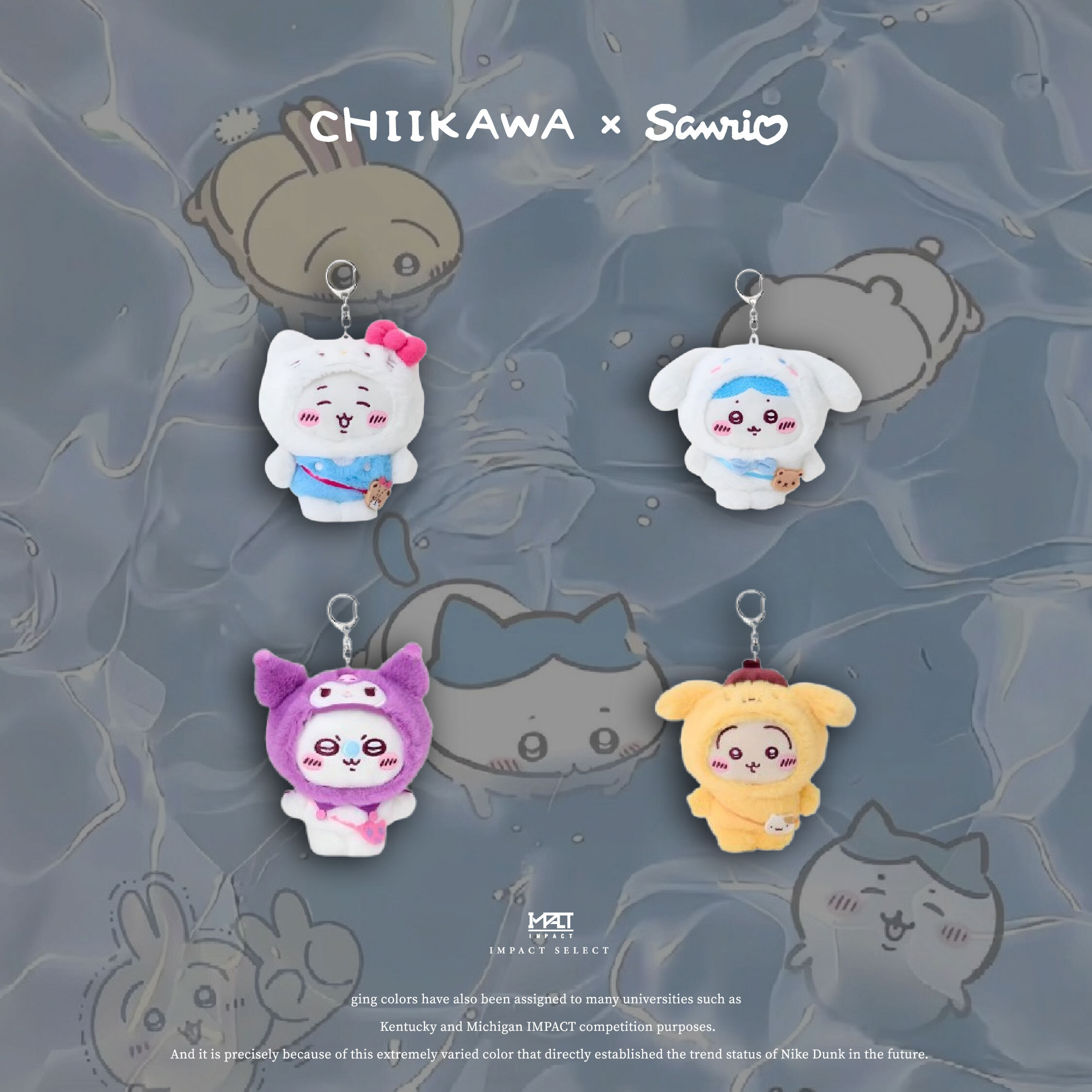 Sanrio三麗鷗 x chiikawa 夢幻聯乘 小可愛 玩偶 毛絨掛件 Sanrio-2506-0010