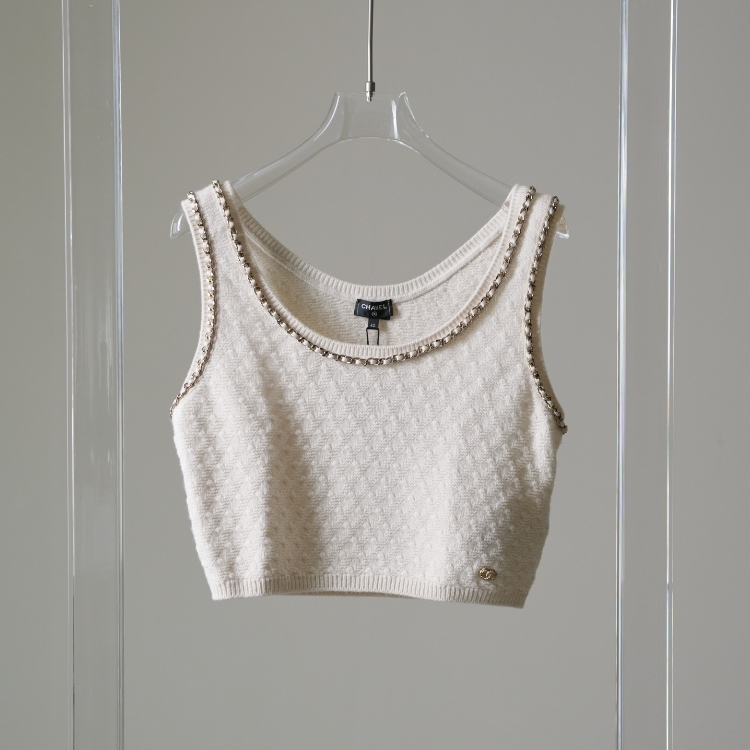 Chanel 白色皮穿練背心 40號