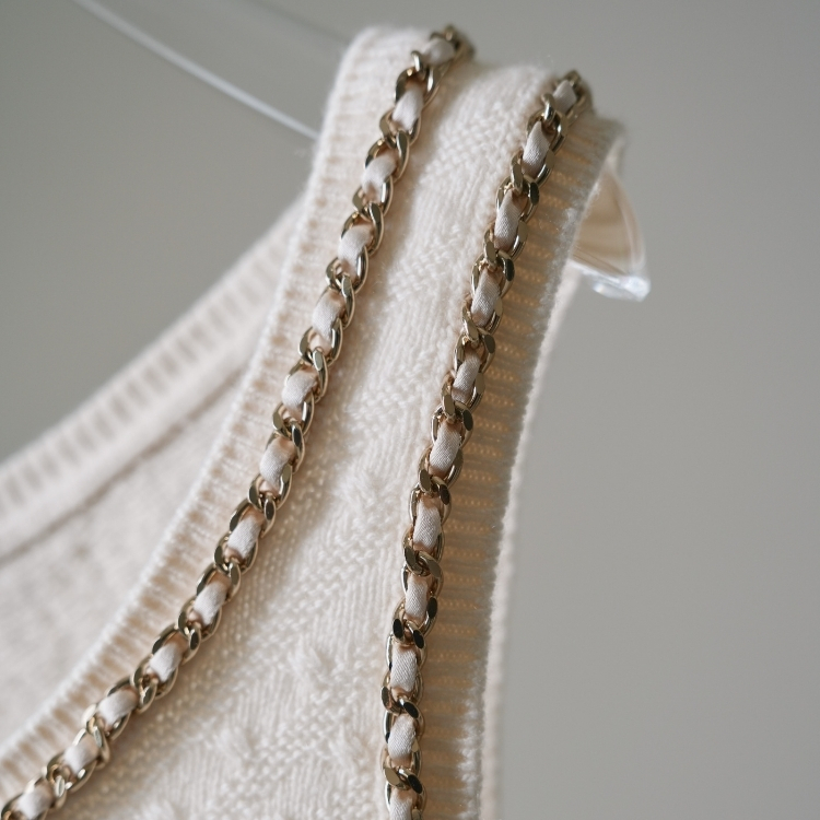 Chanel 白色皮穿練背心 40號