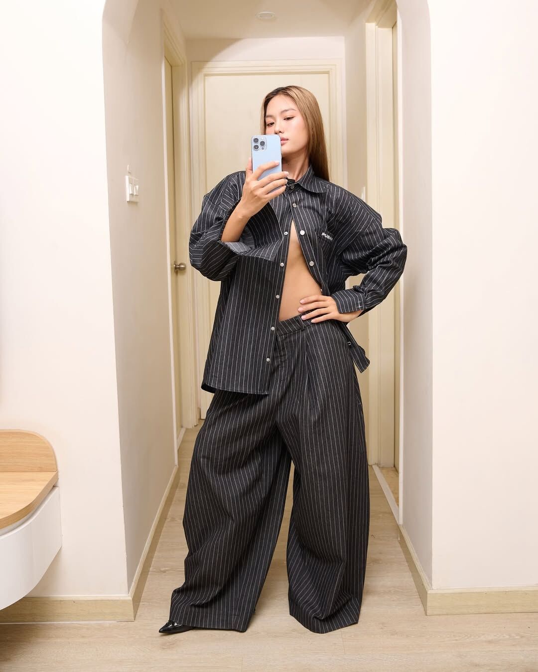PUSH PUSH PP STRIPES PANTS BLACK