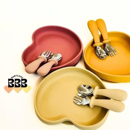 BBB_Babyacre 心型矽膠吸盤碟