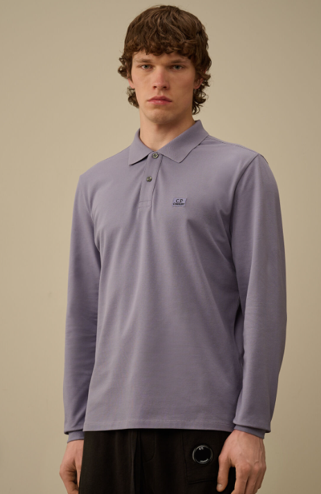 C.P. Company  Stretch Piqué Long Sleeve Polo Shirt   JUN25