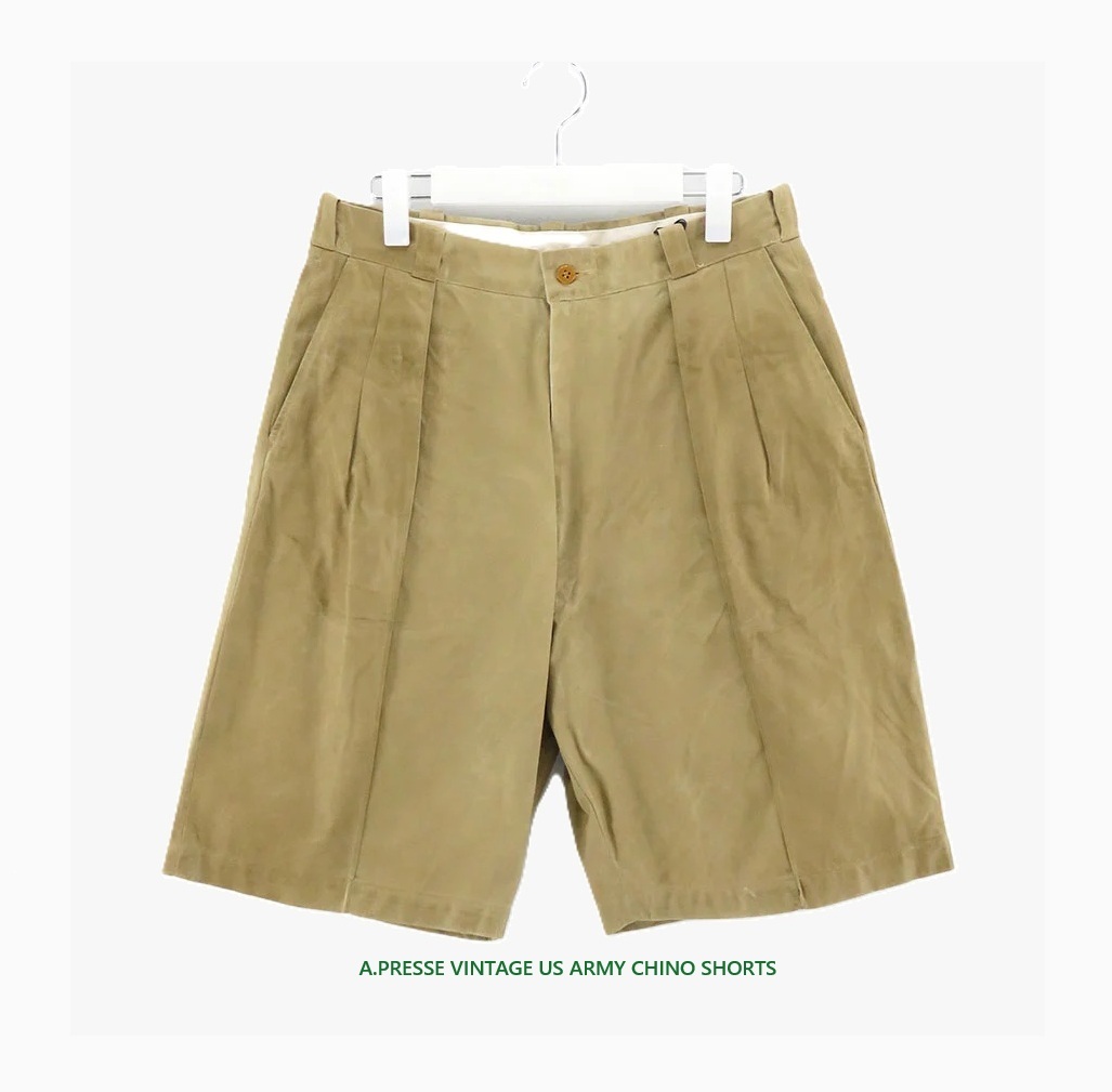 ON SALE: A.PRESSE VINTAGE US ARMY CHINO SHORTS - PRE ORDER ITEM (預訂中)