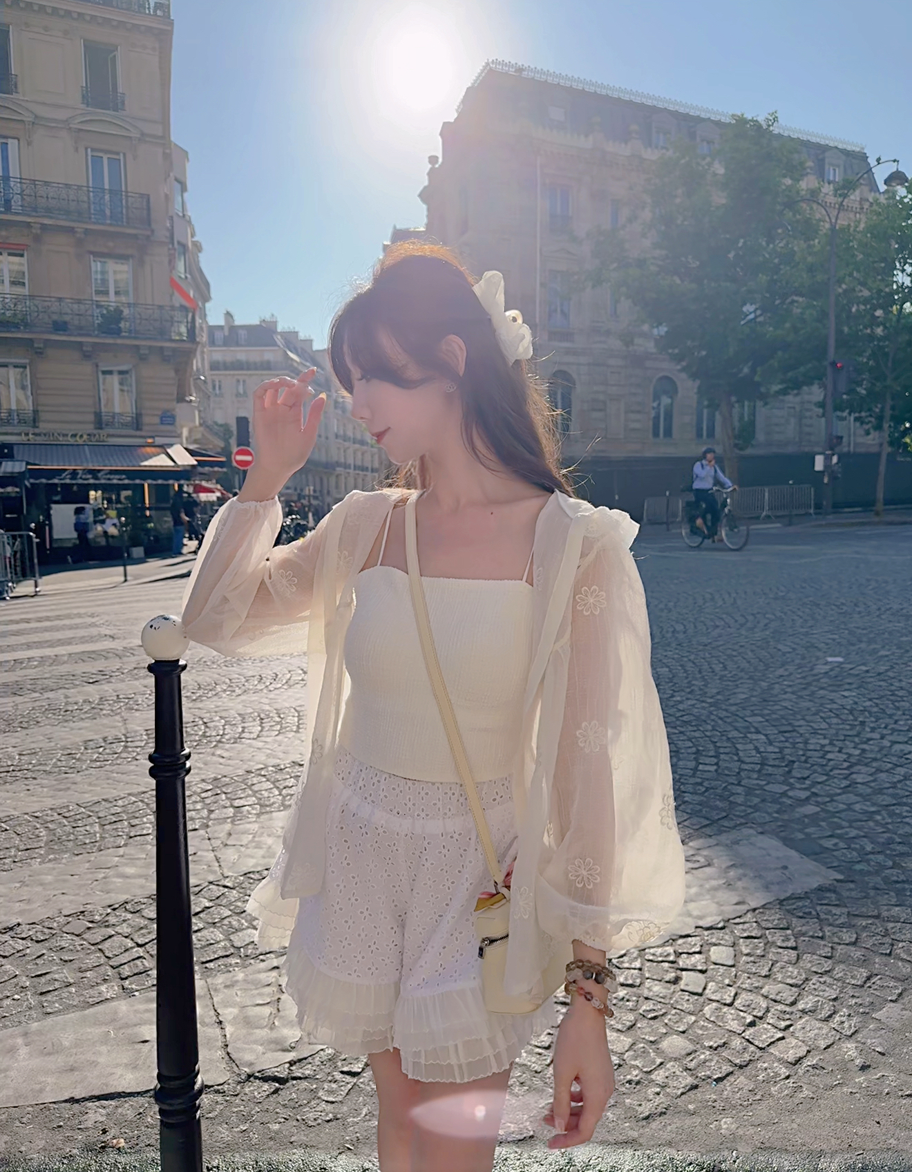 *BJ2 MADE SERIES* THE WHITE PEONY FLOWERY LACE HAT OUTER LIVE 0628