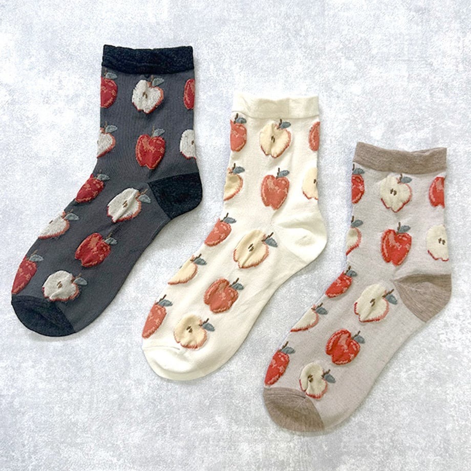 蘋果圖案短襪