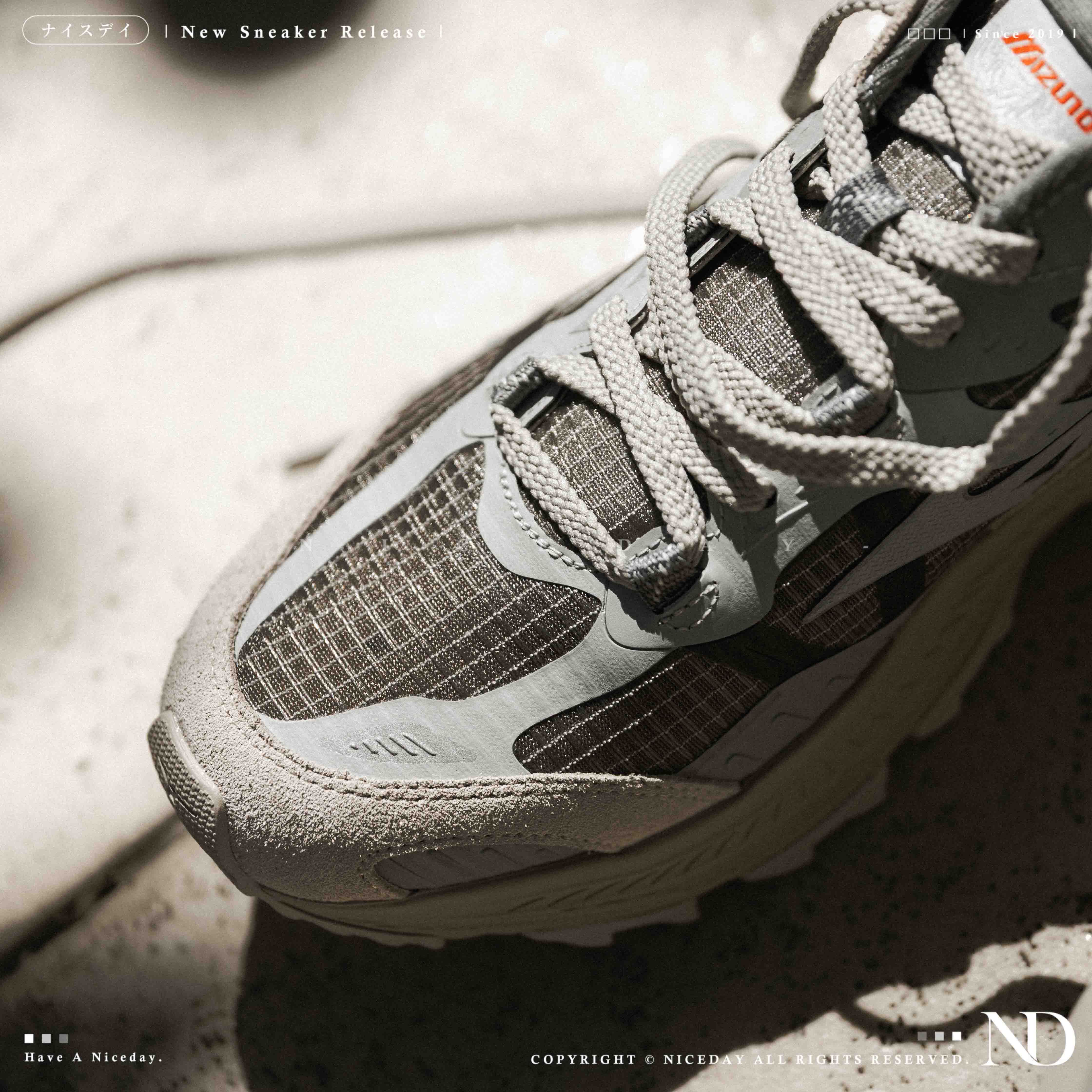 NICEDAY 代購 Mizuno Racer Adventure 奶油灰 米白 灰 菸灰 復古 工裝 機能鞋 登山鞋 D1GH241209