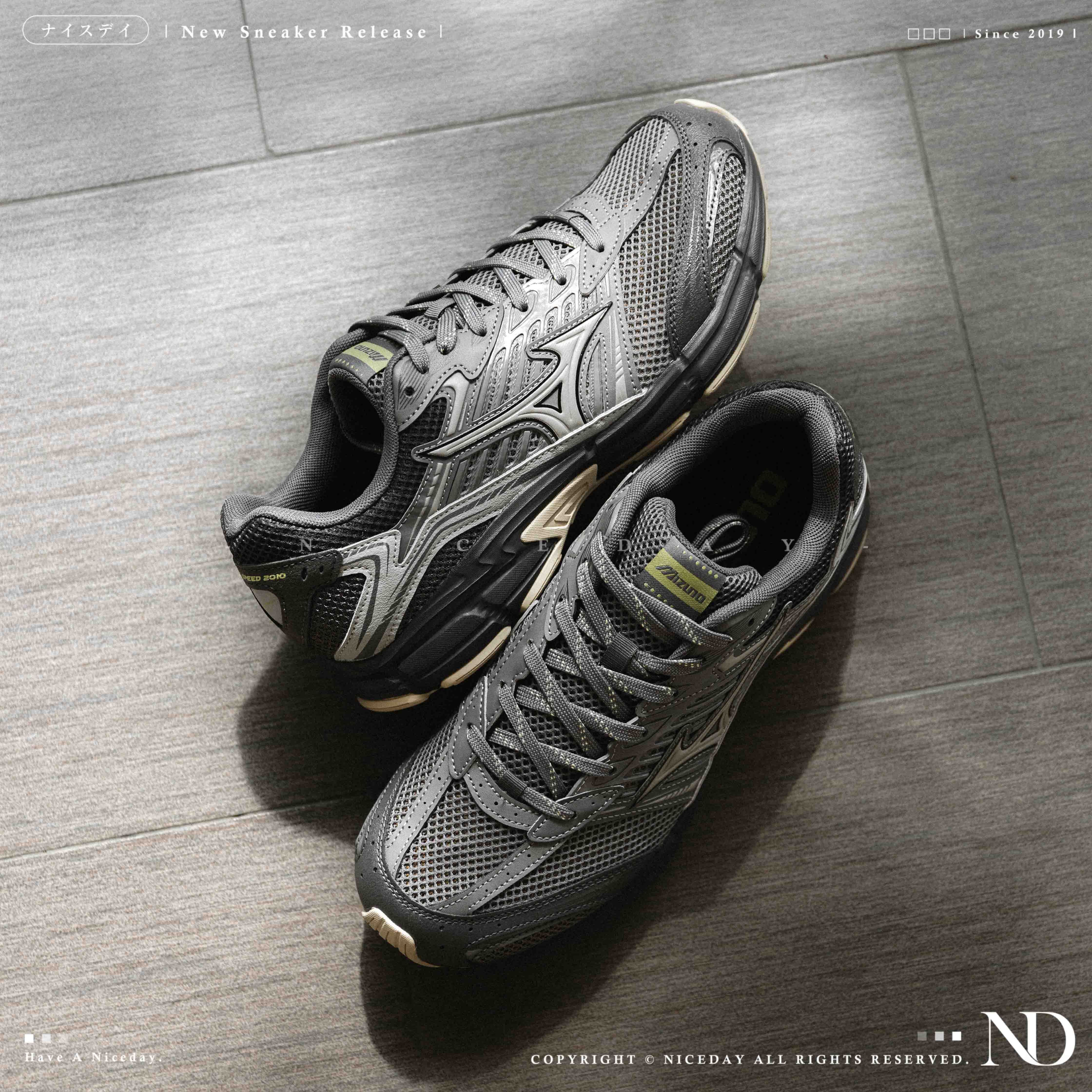 NICEDAY 代購 Mizuno Speed 2010 灰黑 碳灰 深灰 灰 復古 登山 機能 慢跑鞋 男女鞋 D1GH251704