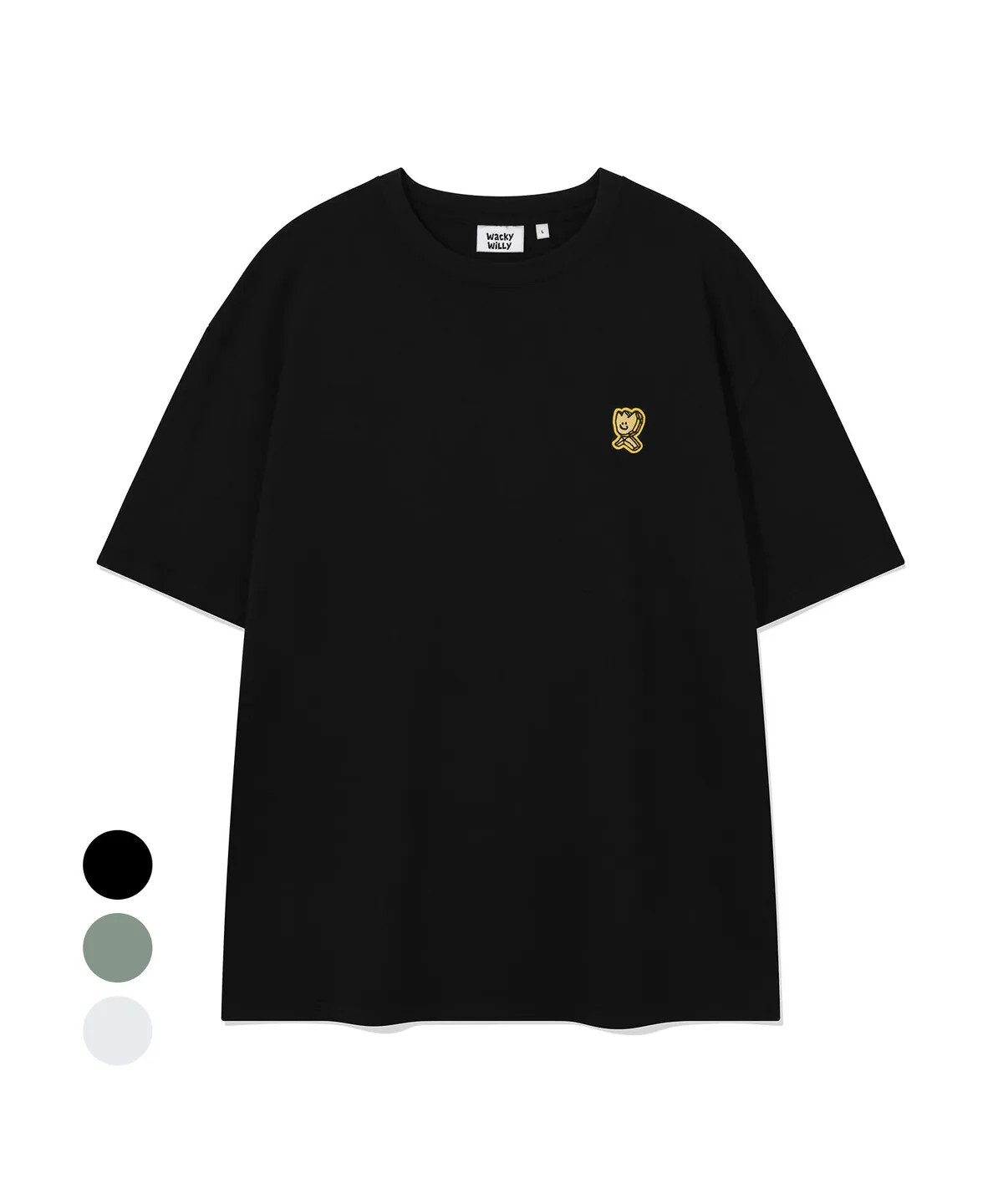 【OWN】Wacky Willy 短袖上衣 經典 韓國小黃人 胸前刺繡LOGO 素T 不分男女 黑色 白色 綠色