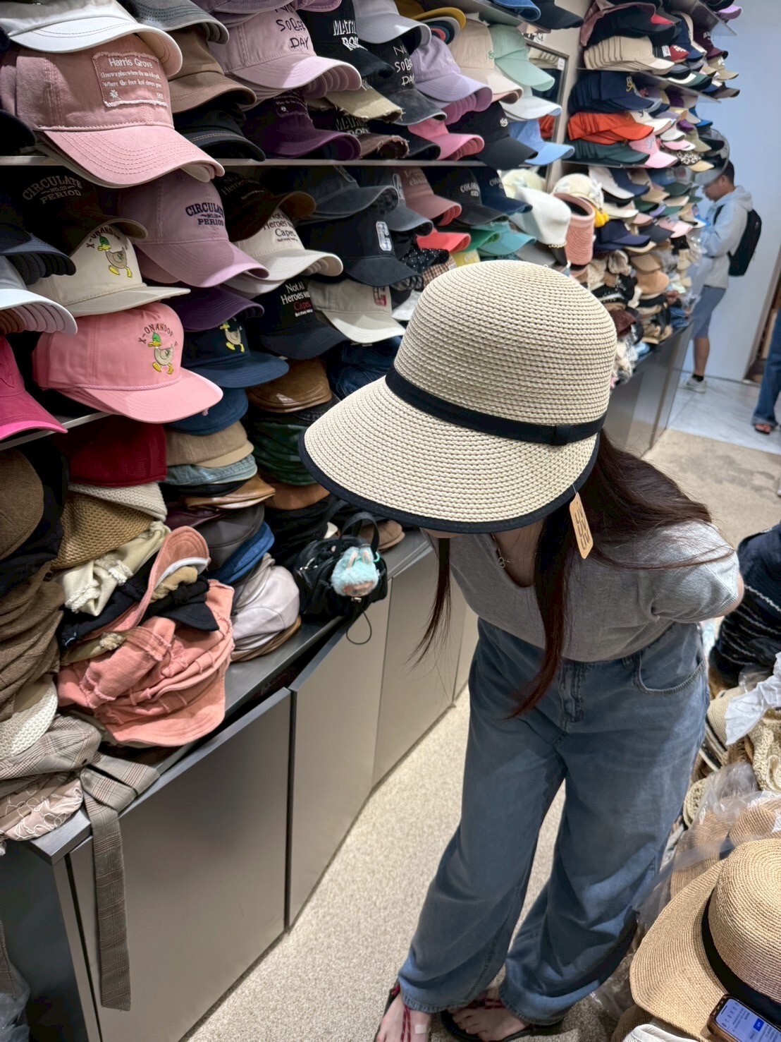 TH4414 黑邊草編cap帽