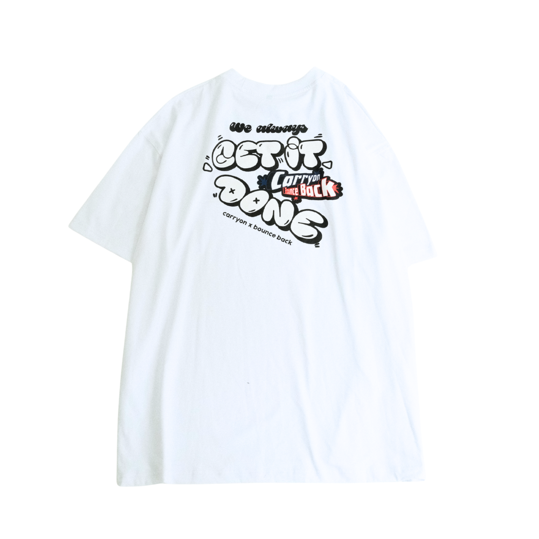 CARRYON X Bounce Back 25SS We Always Get It Done Tee 聯名短T 白色 台灣製