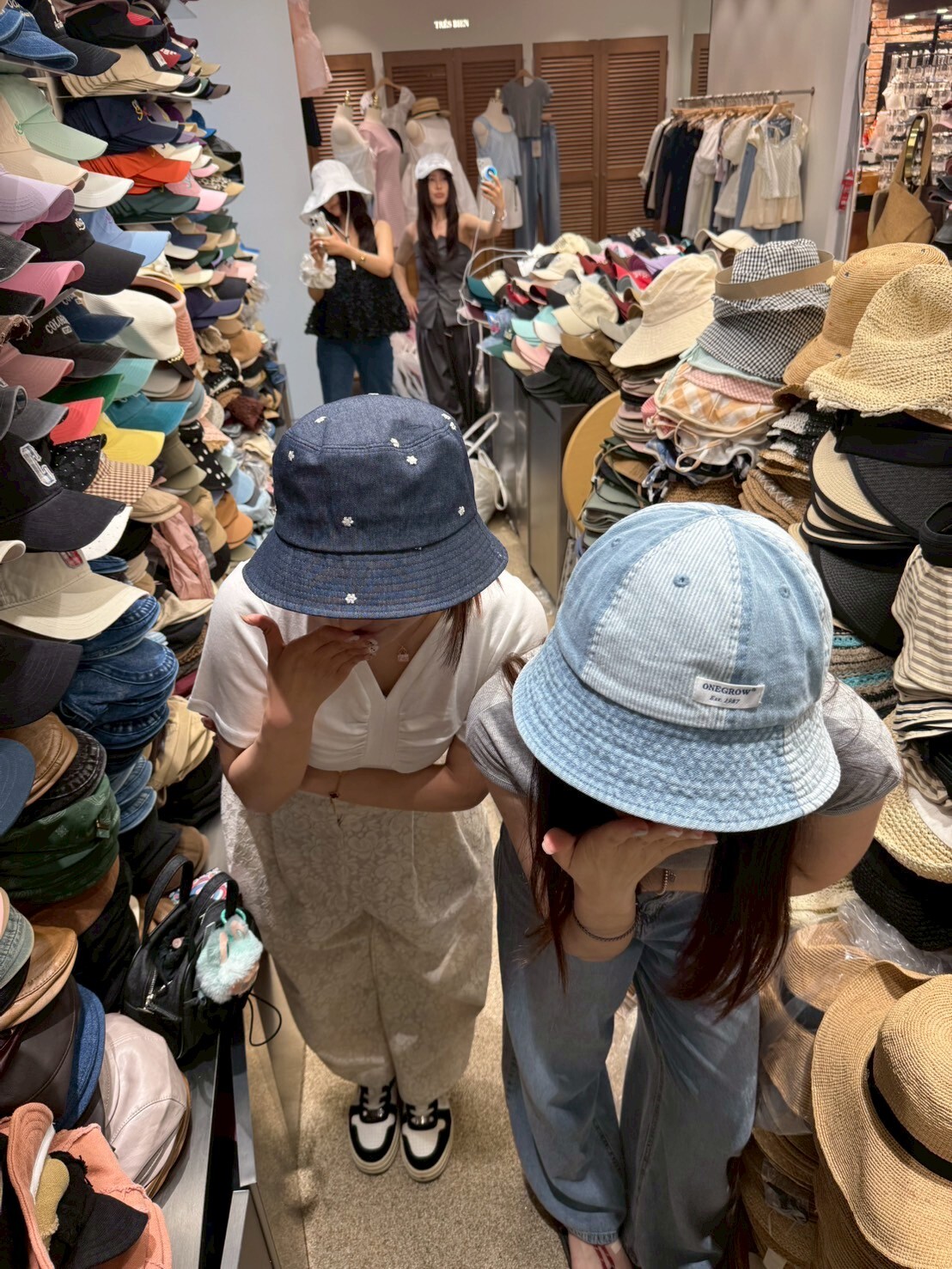 TH4488 花花牛仔漁夫帽