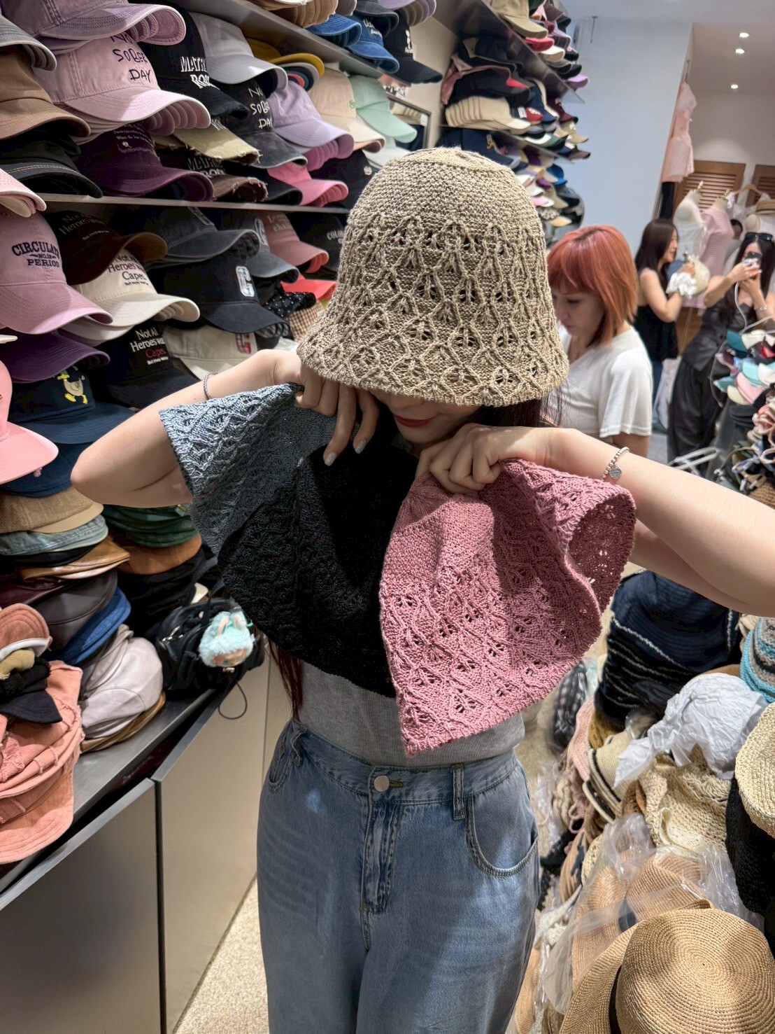 TH4474 貝殼草邊娃娃帽