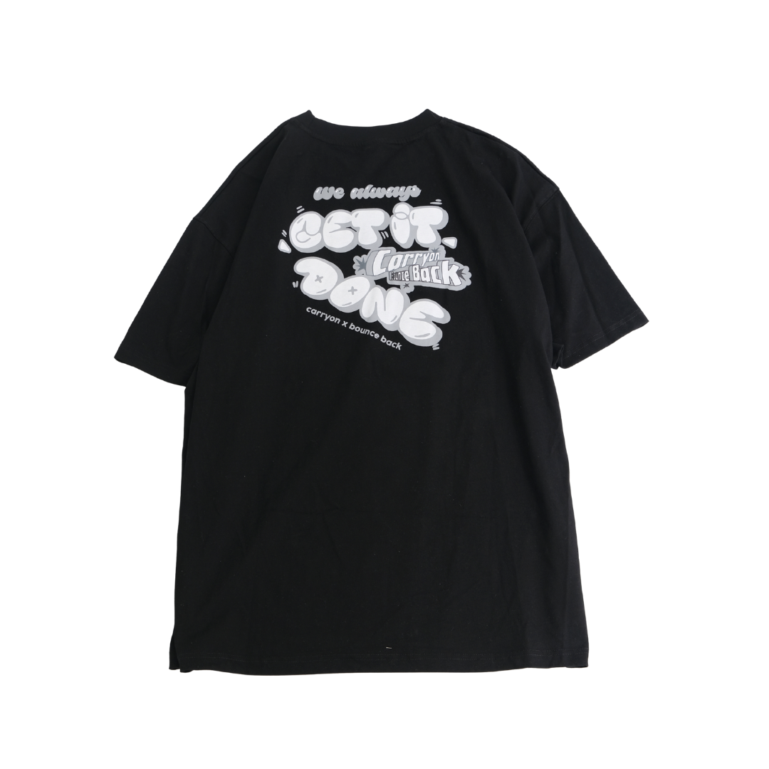 CARRYON X Bounce Back 25SS We Always Get It Done Tee 聯名短T 黑色 台灣製