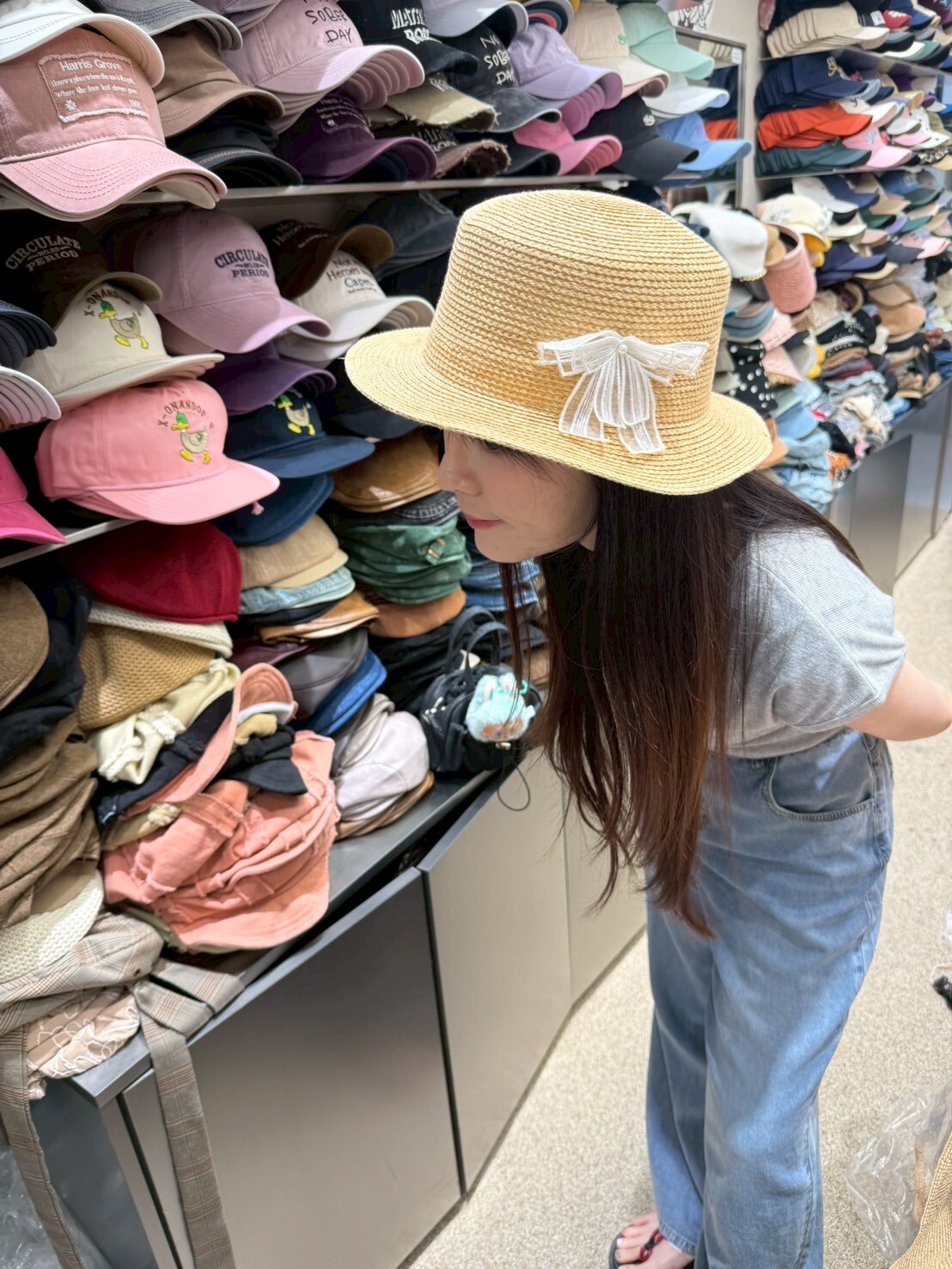 TH4494 蕾絲蝴蝶結草帽