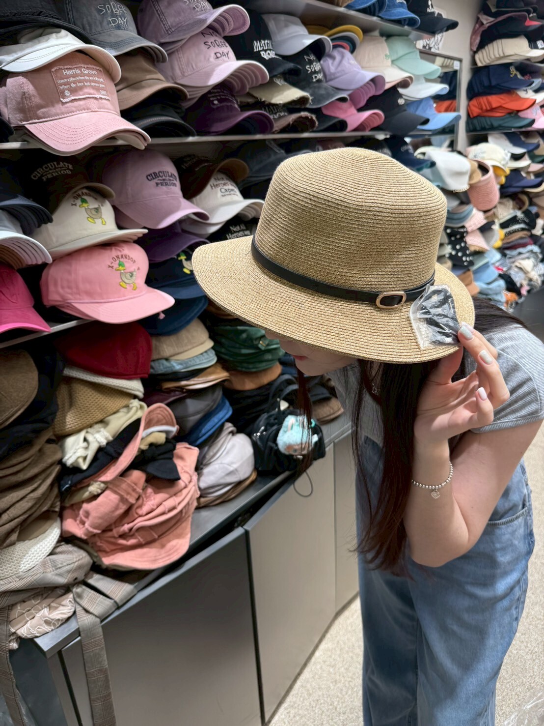 TH4492 方形扣草帽