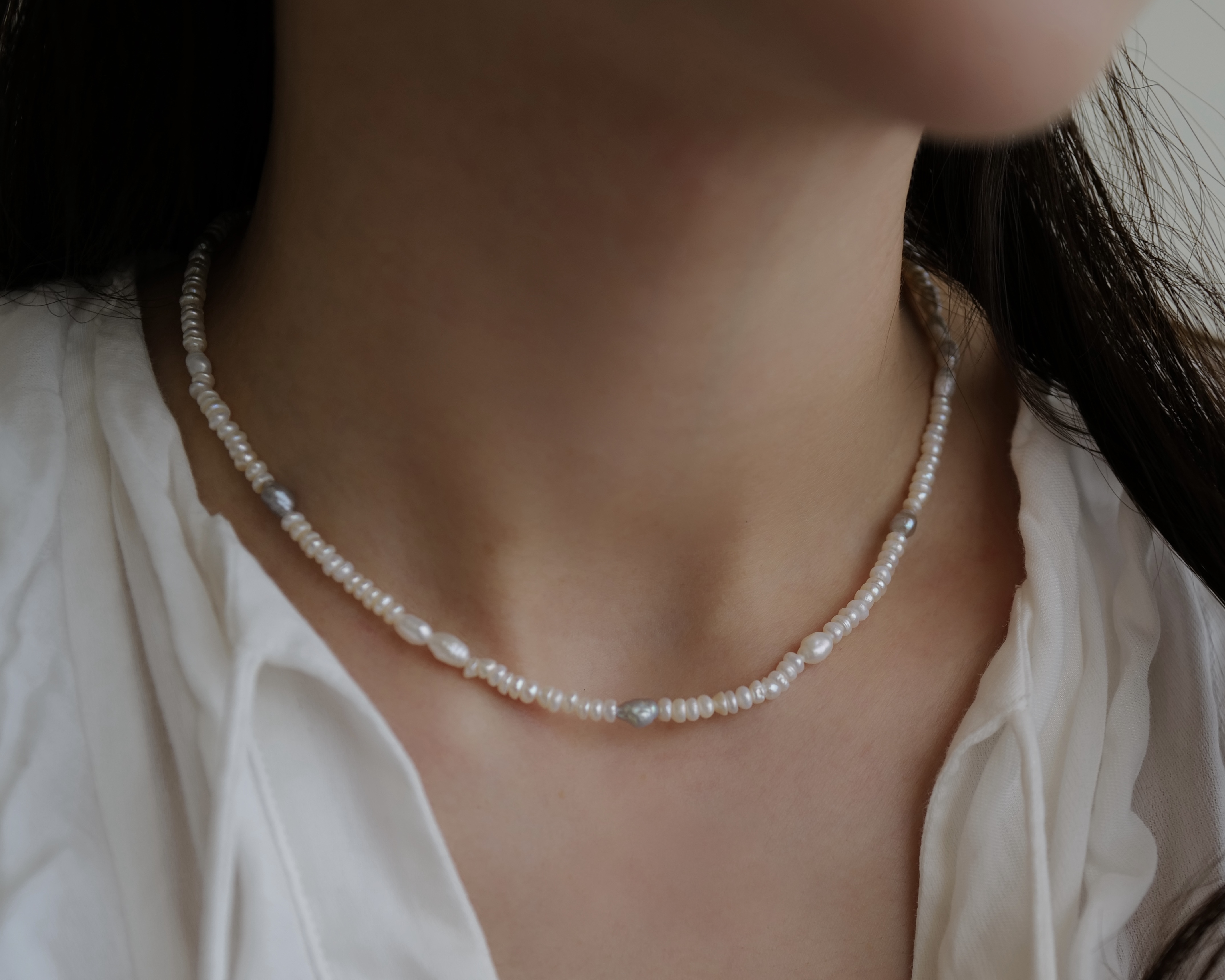 Sumi Pearl Necklace｜灰霧珍珠項鏈