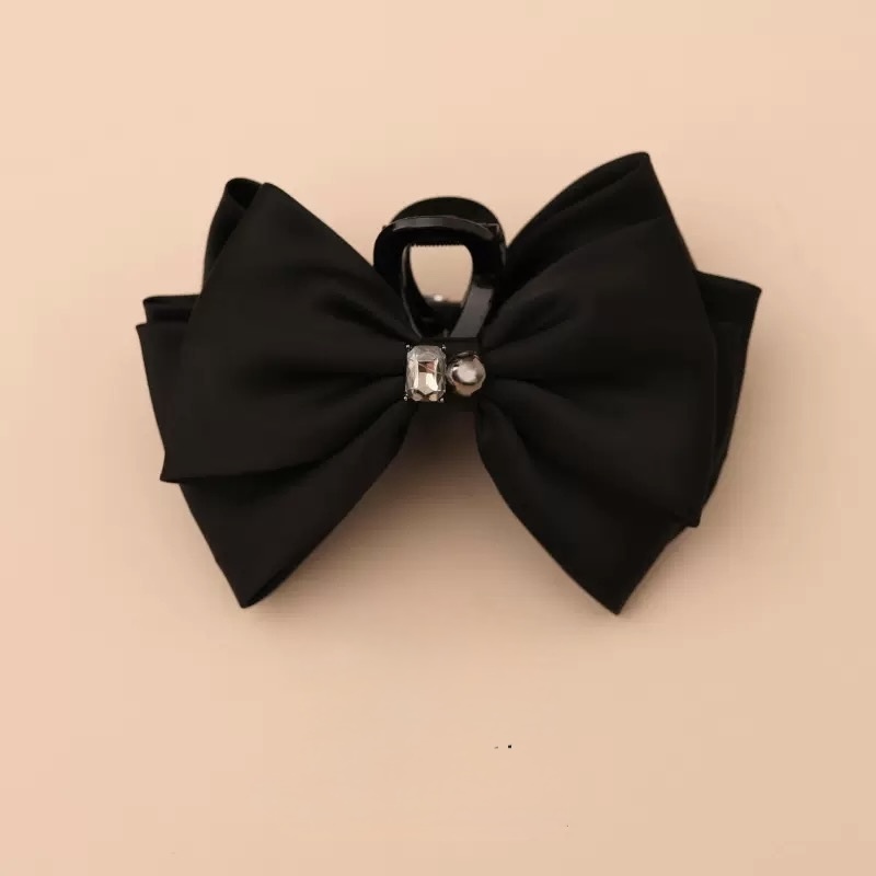 Z154方鑽雙層滑布蝴蝶結鯊魚夾