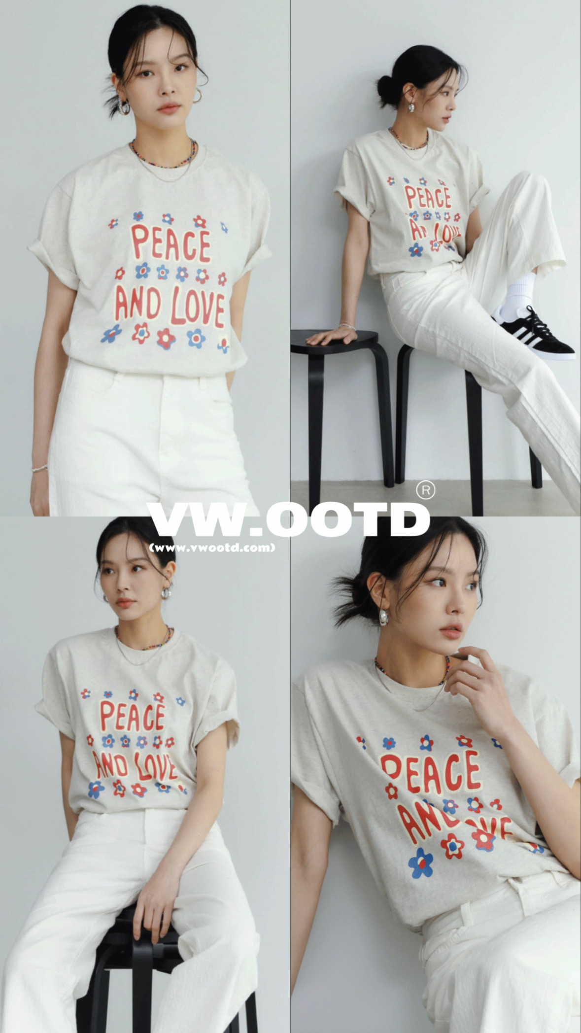 Peace and Love Tee(燕麥色)