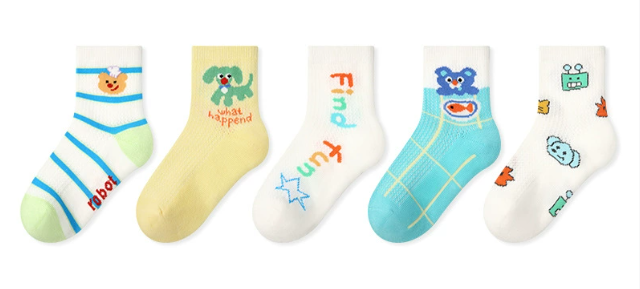 《1622》可愛春夏網眼動物運動襪子
