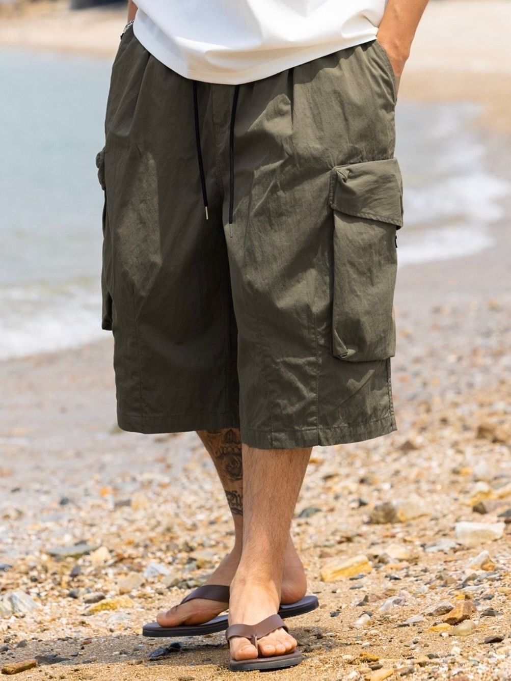 淨色工裝鬆身褲 FARMERS-023P